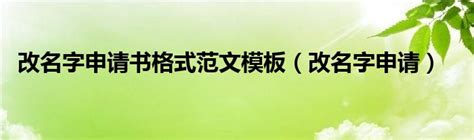 改名字|关于改名字的最全官方攻略！